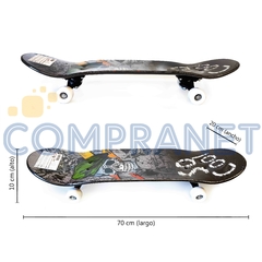 Patineta Skate calavera metalizada, 70cm, 11651 - Compranet