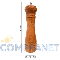 Molinillo Pimentero de madera 22cm, muela cerámica, 11830 - tienda online