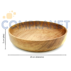Fuente de madera algarrobo, 20 cm diámetro, 12063 - Compranet
