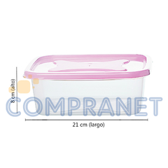 Contenedor plástico Taper Rectangular 1.7 Litro, c/Tapa, alimentos 12074 - Compranet