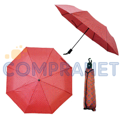 Paraguas Semi Automático estampado con funda, 8 varillas, Colores 13043