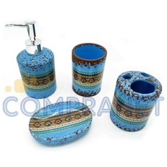 Set de accesorios para baño completo, 4 piezas, diseño azteca, 11921 - comprar online