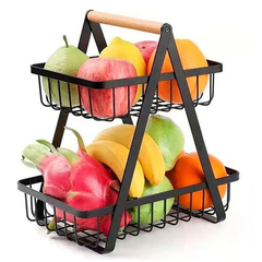 Canasto Organizador Doble, Frutera Huevera metálica, 13145 - tienda online