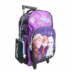 Mochila escolar 18 pulgadas, Con carro “Frozen” Original Wabro 13003