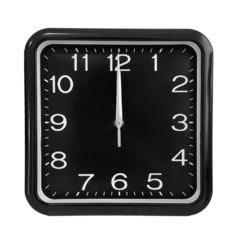 Reloj de pared, analógico, Cuadrado, 30x30 cm 12915