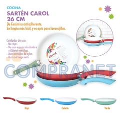 Sarten con Ceramica Antiadherente Celeste Linea Soft 26cm 11518 - Compranet