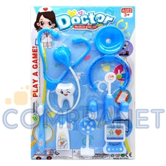 Imagen de Set de Doctor/Dentista, Kit completo para niños, 2 colores, 10 piezas, 12155