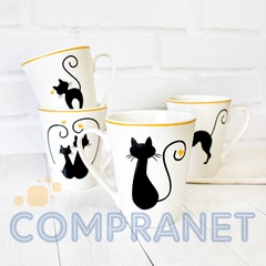 Taza Cónica Mug Jarro para te/café, Deco Gatitos 11840