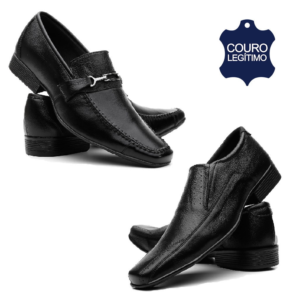 Combo 2 Pares Sapato Social Costura Manual e Liso promoção