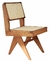 Cadeira de jantar Pierre Jeanneret com madeira e palha natural sem braço. Design clássico e atemporal.