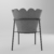 cadeira-luxo-design-pétala-aço-preta-veludo-cinza
