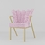 cadeira-luxo-design-pétala-aço-dourada-rosa-xadrez-barbie