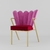 cadeira-luxo-design-pétala-aço-dourada-pink