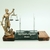 Suporte de Nome de Mesa em Cristal Para Advogado(a) Com Estátua da Justiça Themis 005 - comprar online