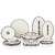 Image of Porcelain Dinnerware Sets - Asiyan Collection 91 Pieces - KA8S285