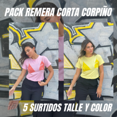 Pack 5 remeras cortas corpiño / Pack 46