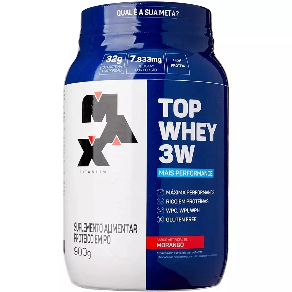 Top Whey Protein 3W Max Titanium pote 900g