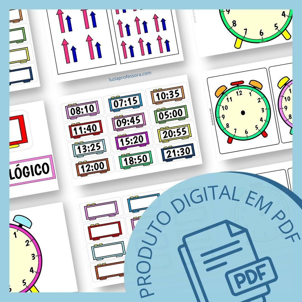 Recurso “Hora Exata”- Relógios para imprimir e montar na alfabeti