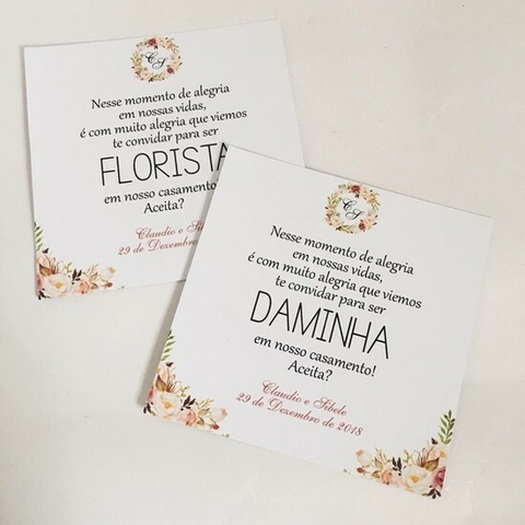 Convite Daminha e Pajem - Personalize Conviteria