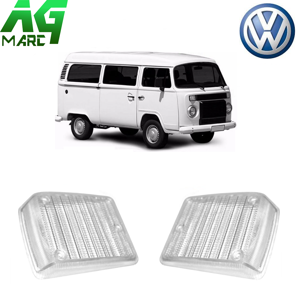 Par Lentes da Lanterna Dianteira Pisca Volkswagen Kombi Clipper