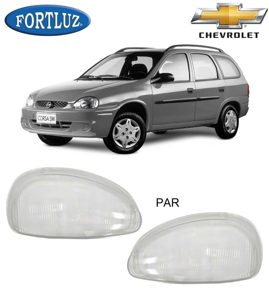 Lente de Vidro do Farol Chevrolet Corsa Wagon 1997 a 2000 - Fortluz