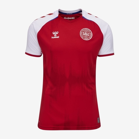 Camisa Seleção Dinamarca I 20/21 Vermelha e Branca - Hummel - Masculino  Torcedor