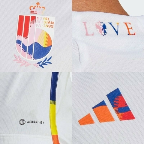 Camisa Seleção Bélgica II 2022 Branca Tomorrowland - Adidas - Masculino  Torcedor