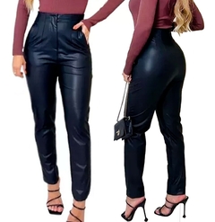 Calça Inspiração Zara Courino Couro Fake Moda Feminina Luxo