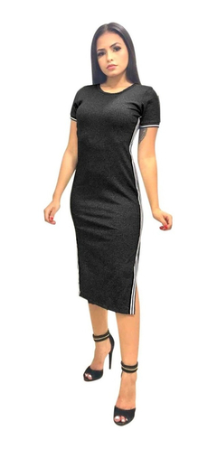 Vestido midi cheap canelado barato