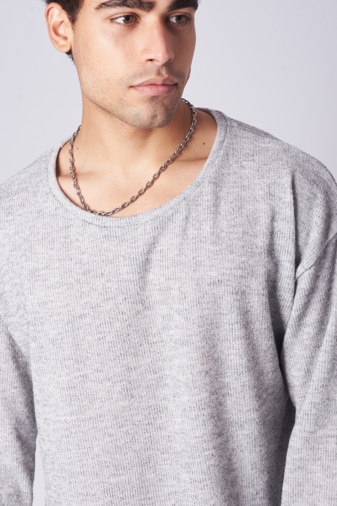 Sweater Gris Oversized Hombre