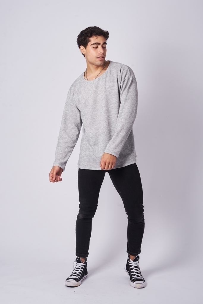 Sweater Gris Oversized Hombre