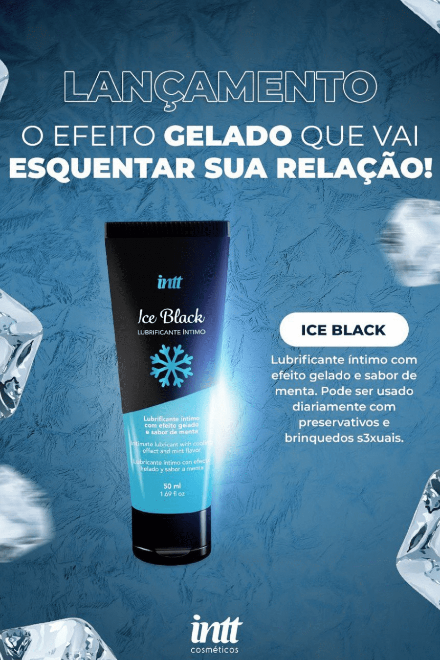 Lubrificante Ice Black - Intt Cosméticos 50ml