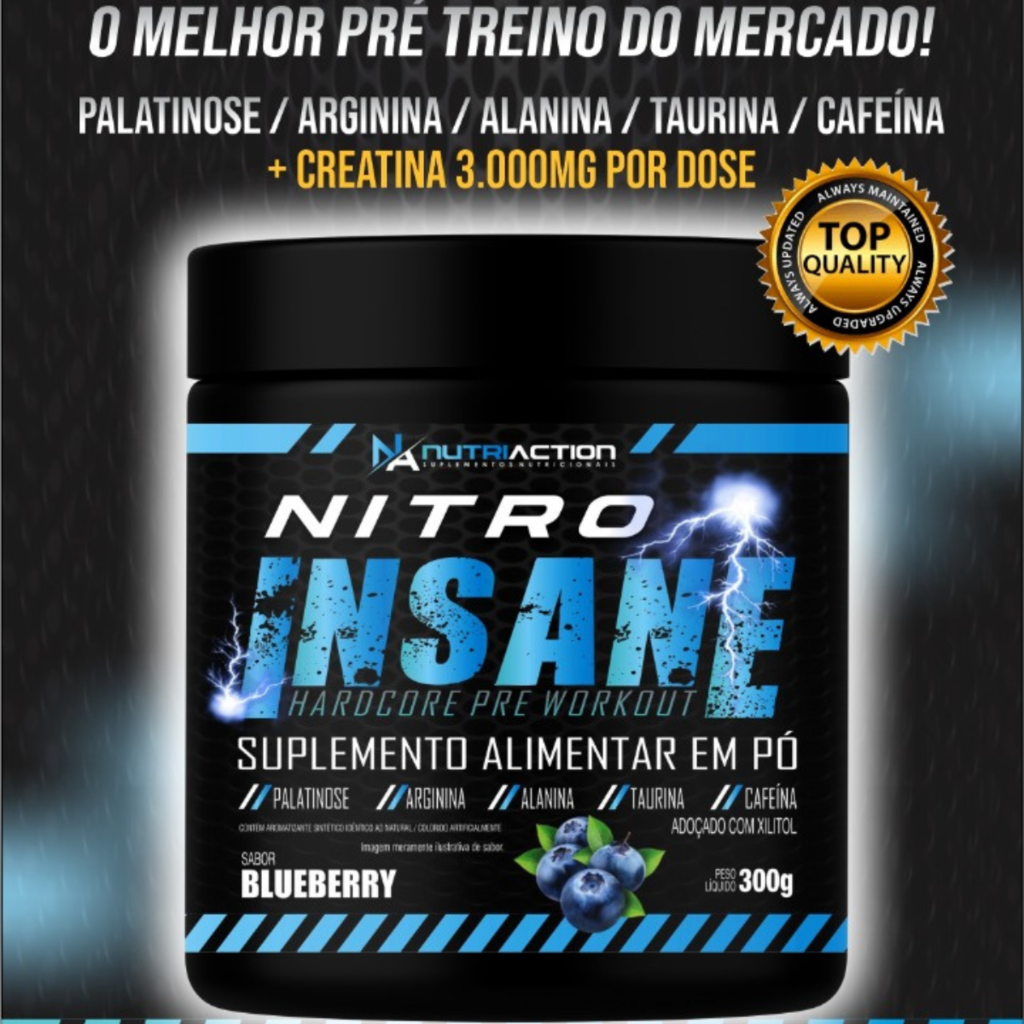 Nitro Insane - Pré Treino - Mais Completo Do Mercado C/ Creatina