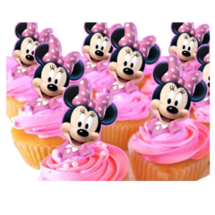 20 cupcake toppers Minnie rosa - comprar en línea