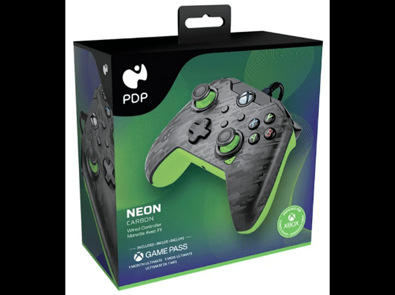 PDP Mando con Cable Neon Carbon para Xbox Series X/S/One/PC