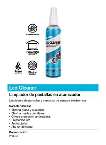 Limpiador De Pantallas Silimex Lcd Cleaner 250 Ml