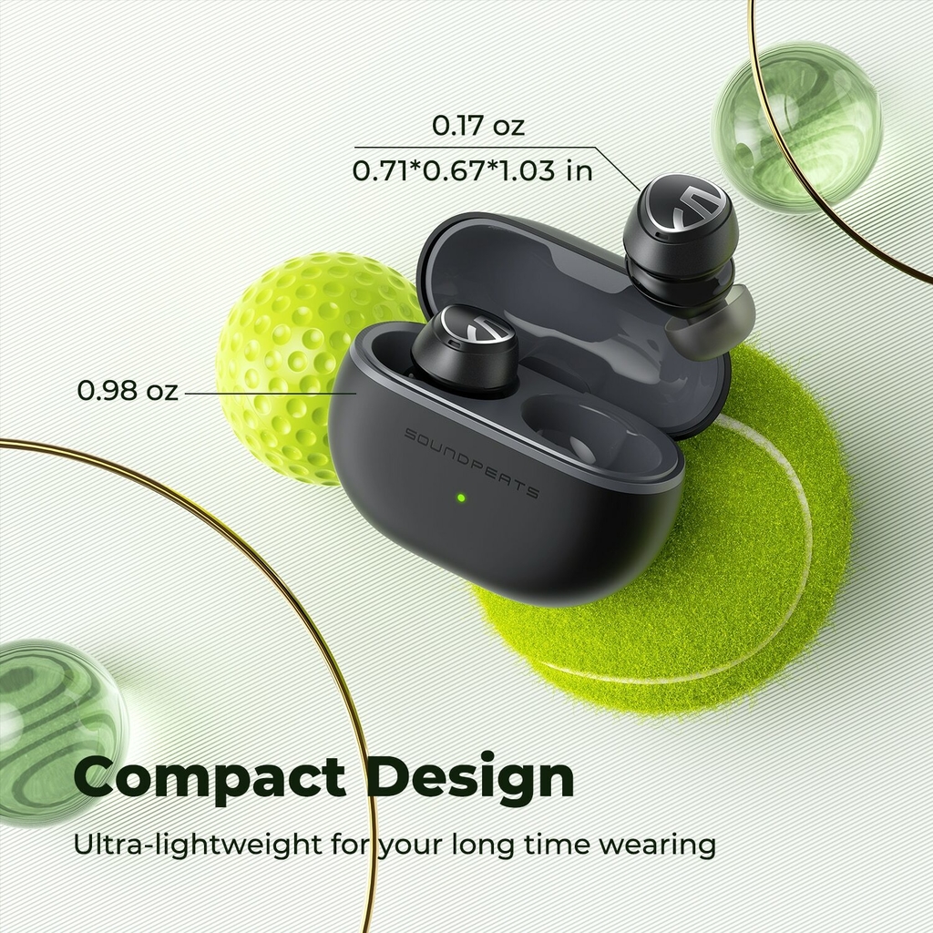 SoundPEATS-auriculares inalámbricos Mini Pro híbridos con Bluetooth 5,2,  dispositivo de audio con cancelación activa