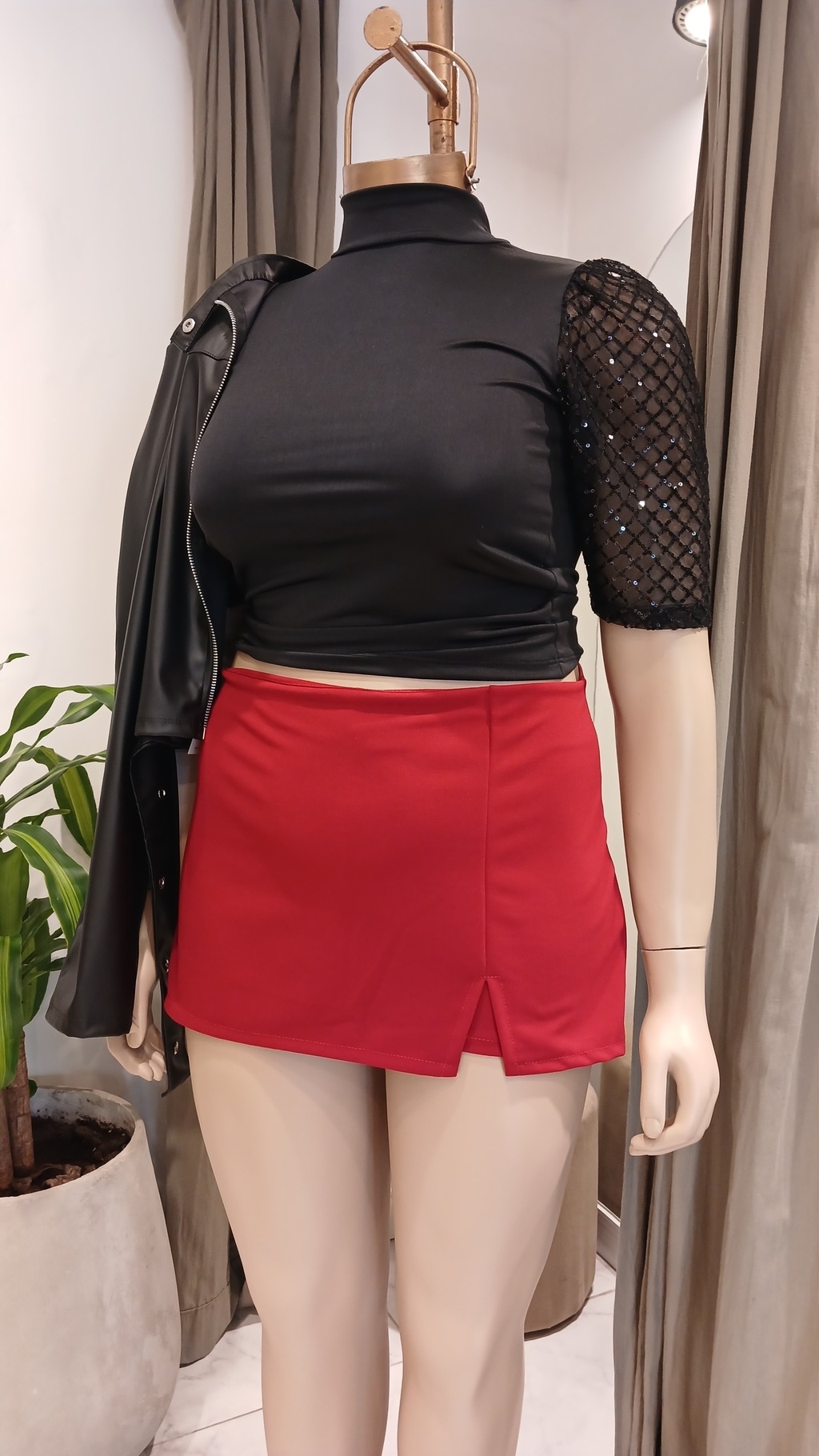 Short pollera rojo hotsell