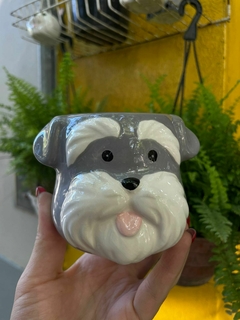 MACETA ANIMAL "PERRO Schnauzer" CERAMICA - comprar online