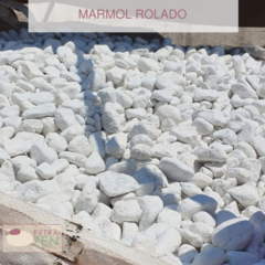 Piedra blanca - marmol rolado bolsa de 25 Kg