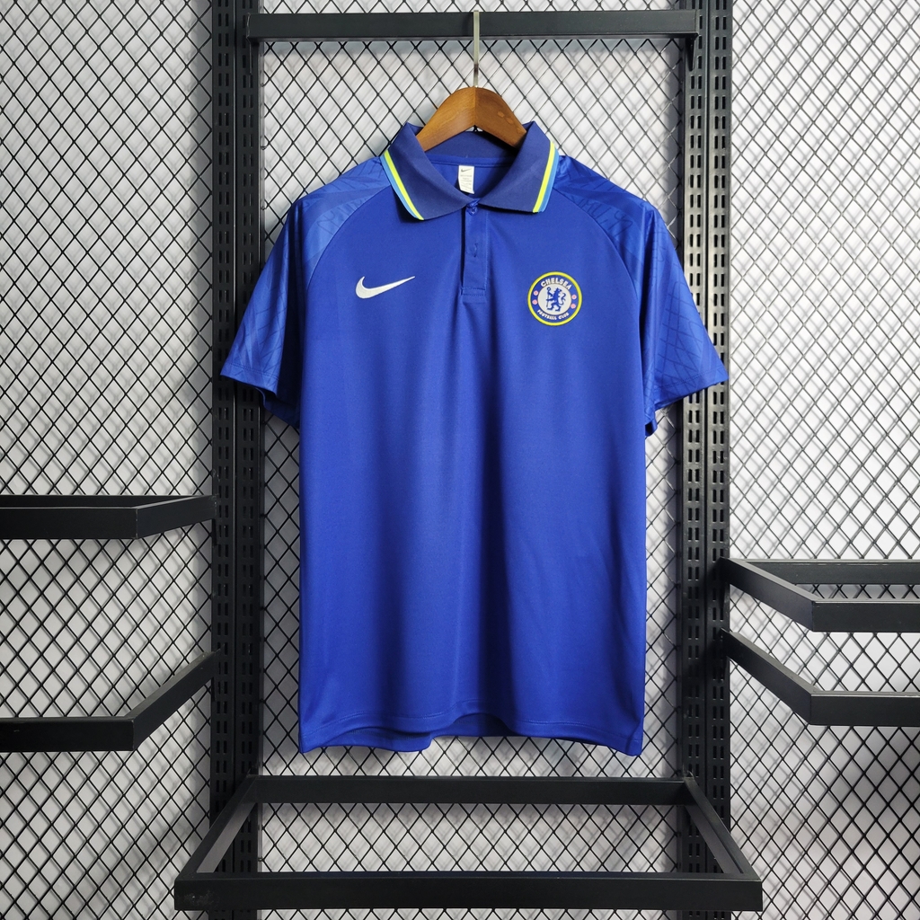 CAMISA POLO CHELSEA AZUL 2022 23 MASCULINA