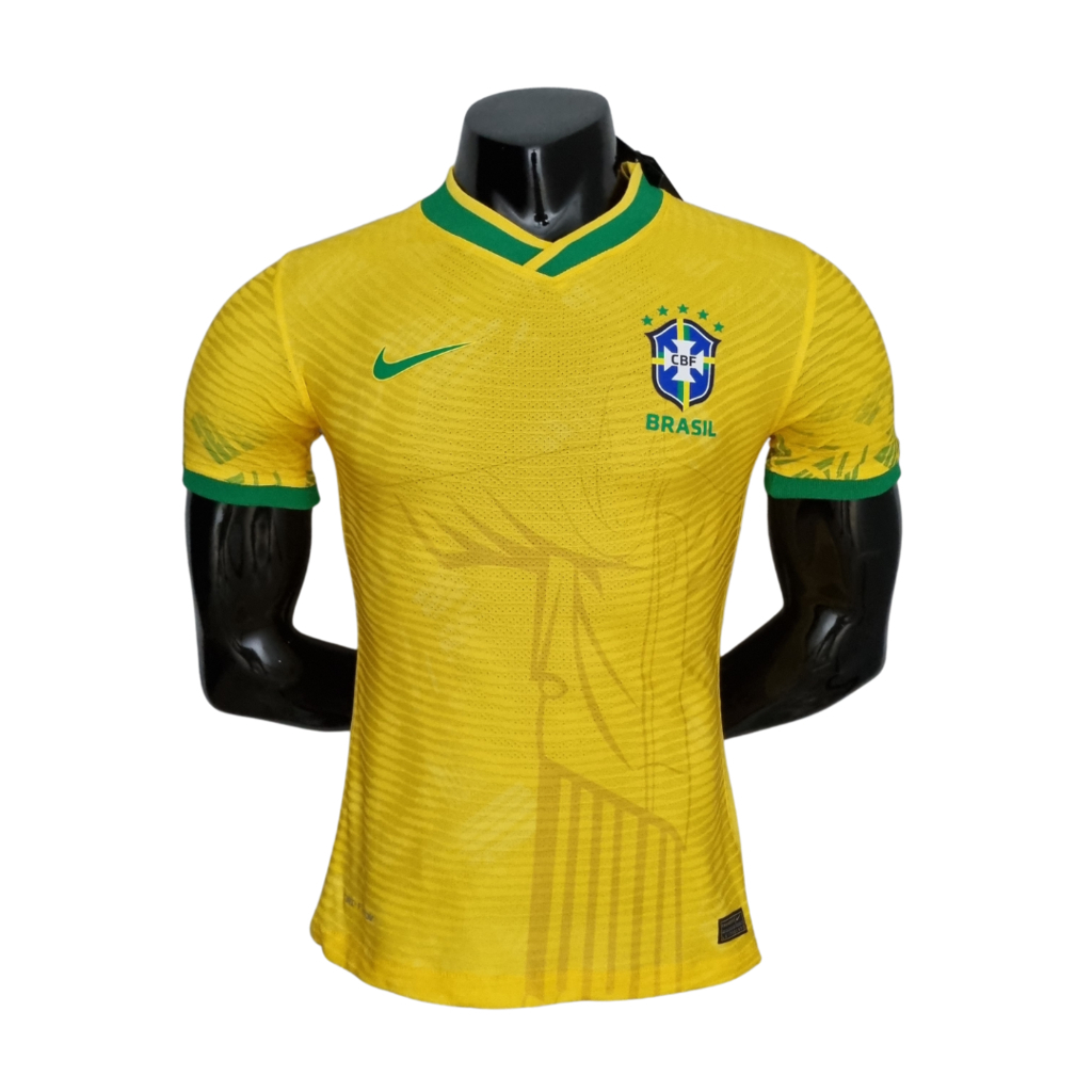 Camisa Seleção Brasileira Edição Especial Cristo Redentor Jogador Nike  Masculina - Amarela