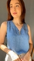 Regata feminina jeans com botões no decote - comprar online