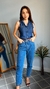 Regata feminina jeans gola camisaria - Lu Fashion Jeans