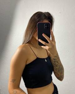 Cropped Faixa Dupla - Preto - comprar online