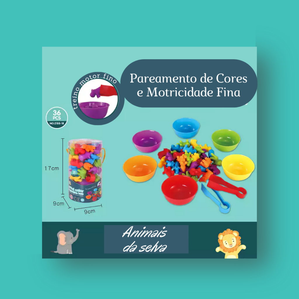 Jogo pareamento das cores, associe as cores, montessori - Grimm Toys