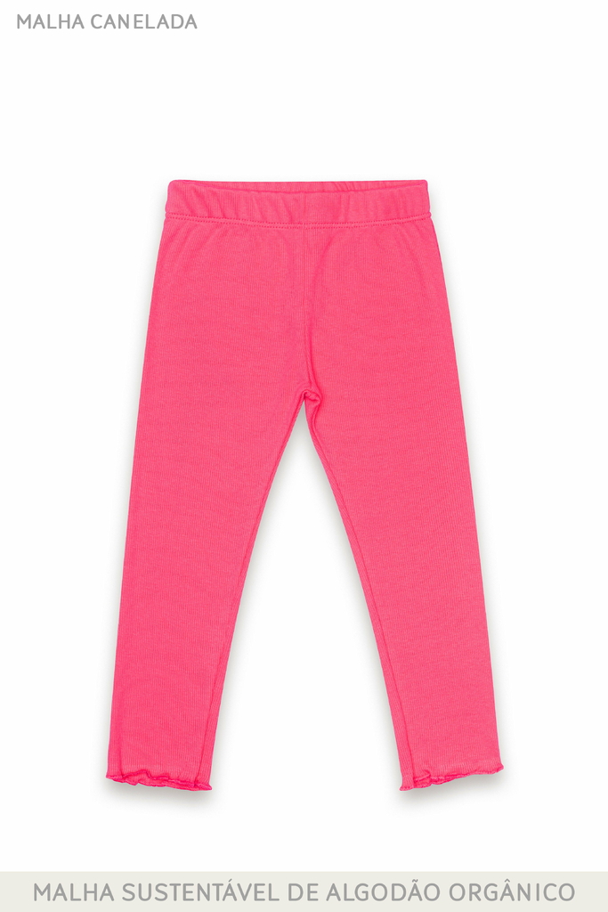 Calça Legging Juvenil Canelada Rosa