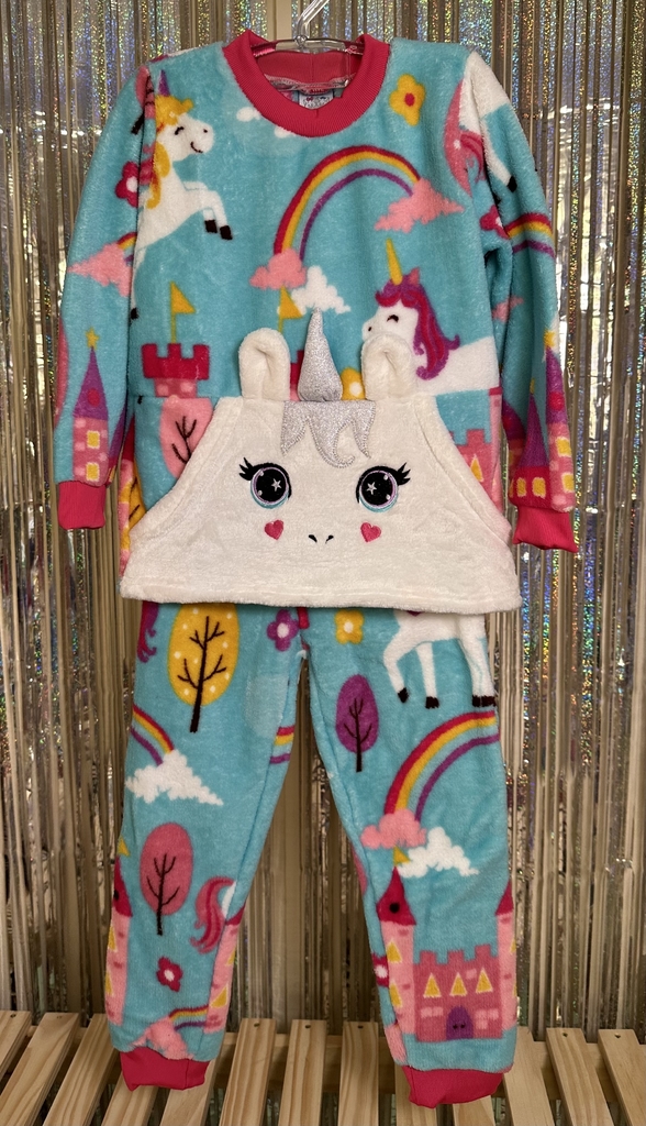 Pijama Infantil Fleece Unicornio