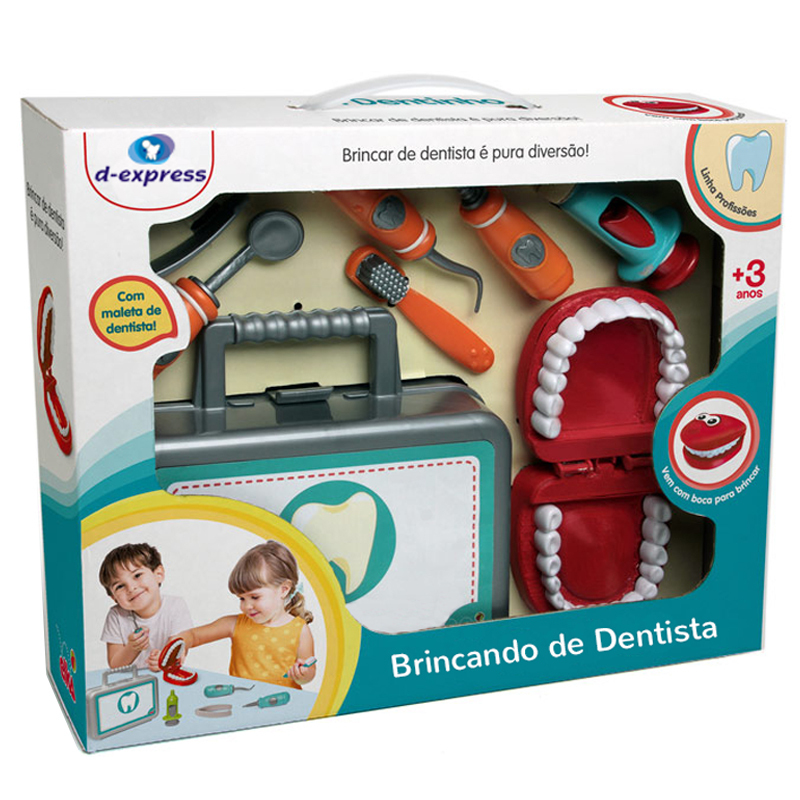 Kit Maleta Dentista Infantil - Brinquedo Doutor Dentinho - Brincando de  Dentista