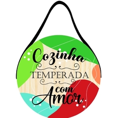 Placa Decorativa com Corda Redonda 20x20 - Cozinha Temperada